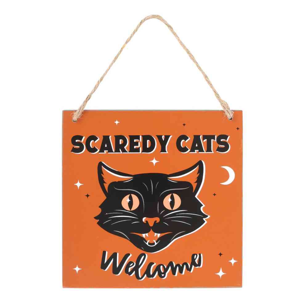 Something Different - Scaredy Cats Welcome Dekoratives Schild - Orange
